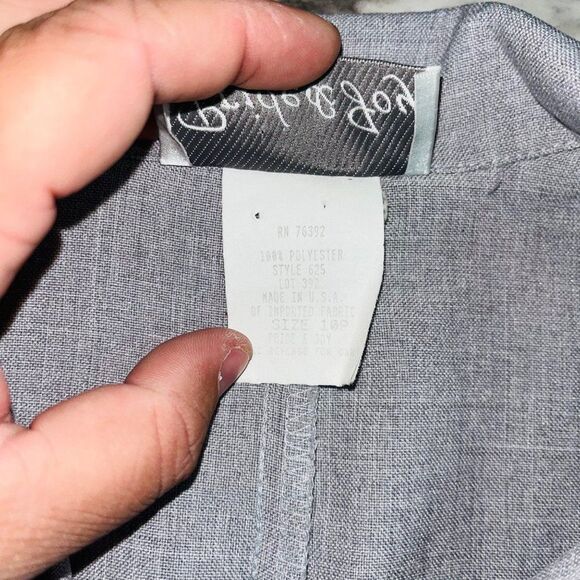 Pride & Joy | Vintage Button Down Blouse Short Sleeve | Grey | Women | 10P - Picture 7 of 7